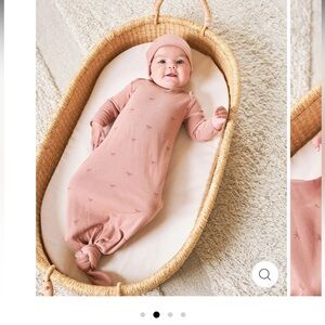 Quincy Mae knotted newborn gown + hat set